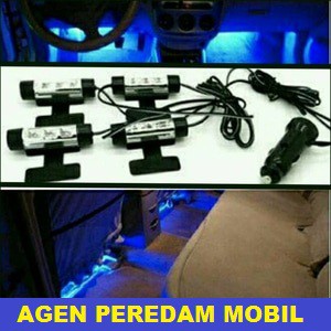 Lampu Led Kolong Dashboard Interior Kabin - Footstep 4 Posisi 3 Led - Praktis Colok Lighter Mobil