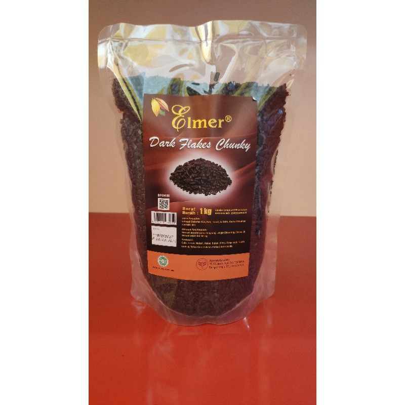 

elmer dark flake chuncky | topping dessert box kemasan 500g