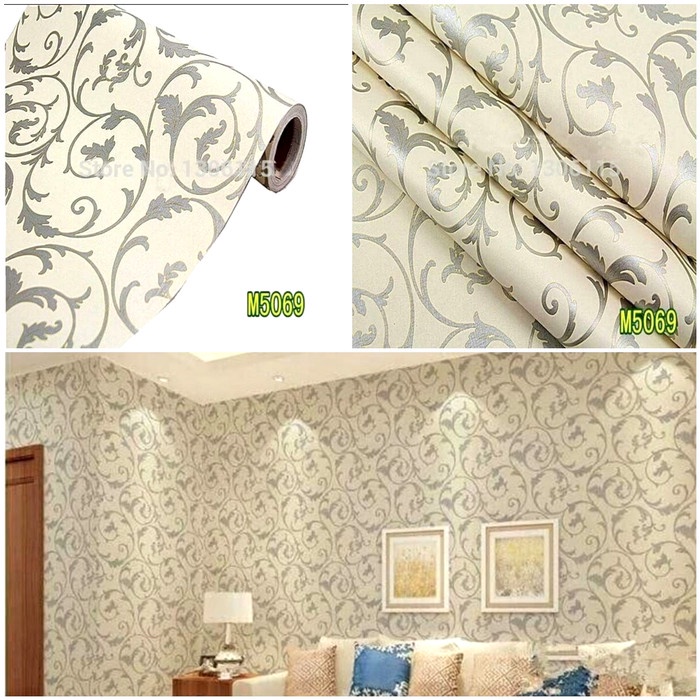 Wallpaper Sticker Dinding Motif Bunga Rambat Panjang 10Meter x Lebar 45cm