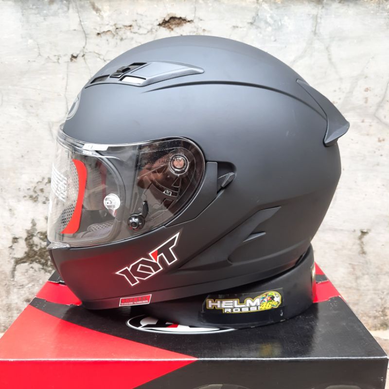 KYT FALCON FR 2 SOLID Hitam doff Visor FLAT ORIGINAL Double Visor