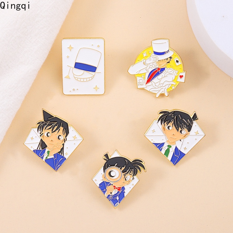 Bros Pin Enamel Desain Kartun Anime Detektif Conan Bahan Metal Gaya Jepang Untuk Fans