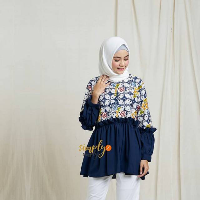 Ruffle Kawung Blue by Simply2Simply Simply Store