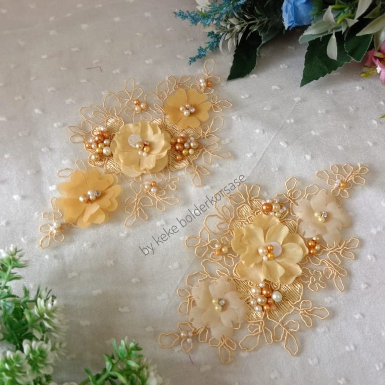 Aplikasi Hiasan Kebaya, Aplikasi Bunga Hiasan Gaun Kebaya
