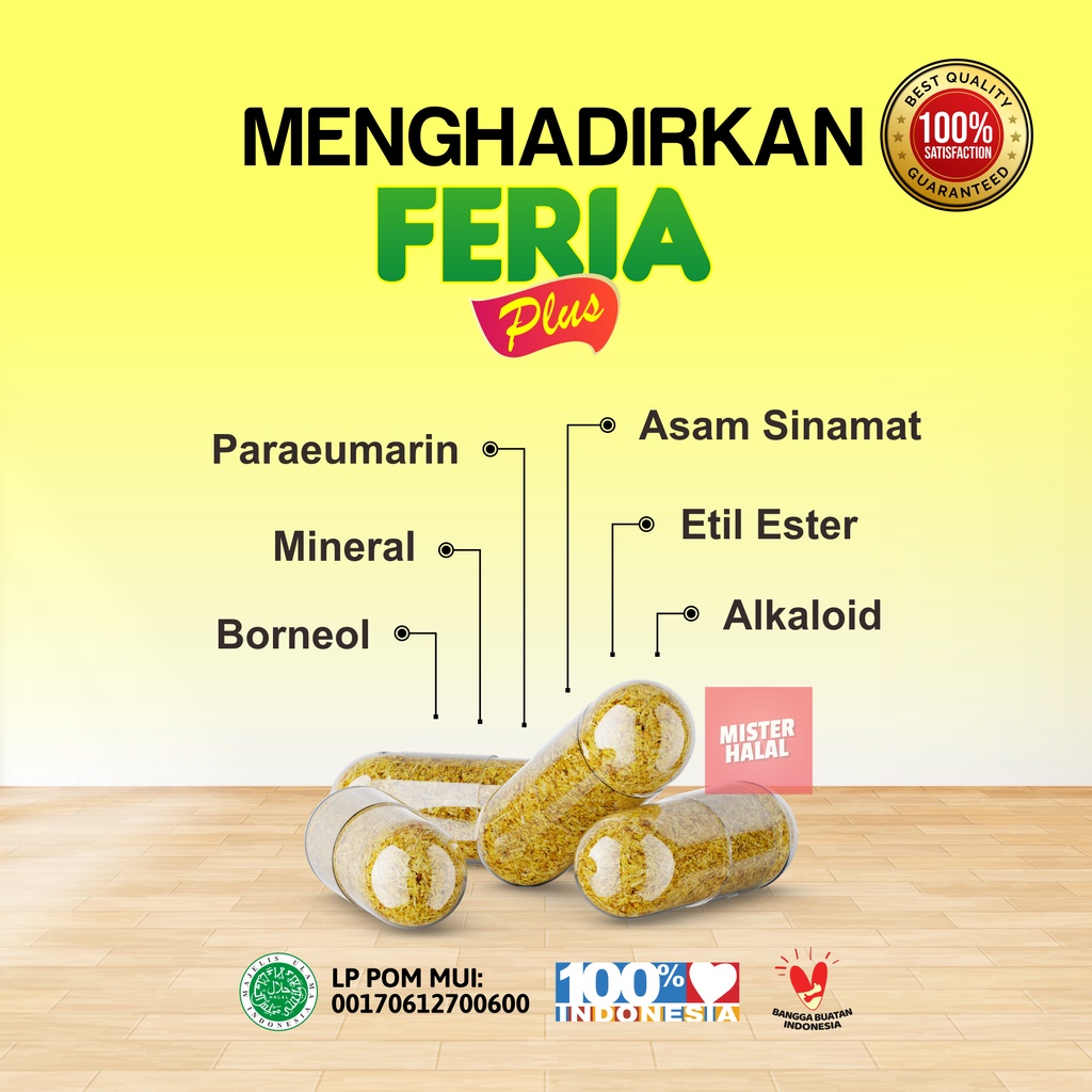 FERIA PLUS Atasi Batuk, Kapsul Herbal, Obat Paru-Paru, Asma, TBC, ISPA, Menghilangkan Dahak Dan Lendir, Batuk Menahun, Tidur Mendengkur, Ngorok, Sakit Tenggorokan, Sesak Nafas, Sinusitis