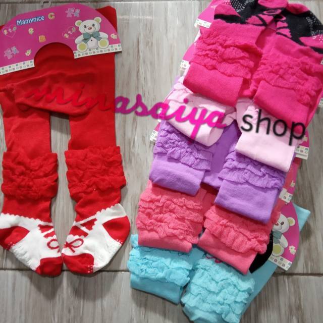 MAMYNICE Legging Bayi Perempuan Cewek Anti Slip 0 - 6 bulan dan 6 - 12 bulan