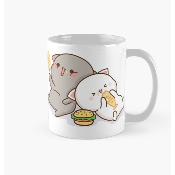 Mug Cute Peach Cat v11