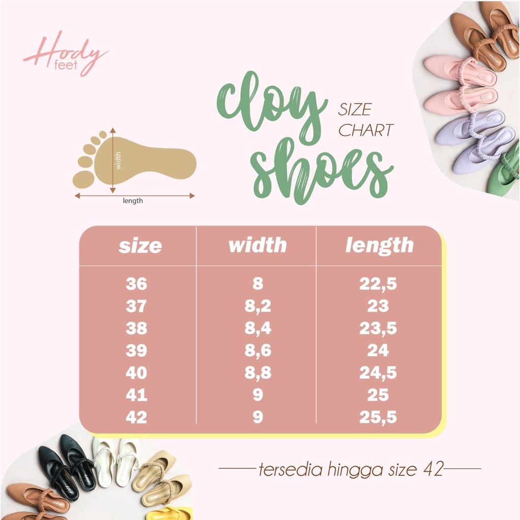 Cloy Shoes by Hody Feet Garansi Original Lokal Brand Berkualitas Sepatu Slop Wanita Sepatu Ringan Qu