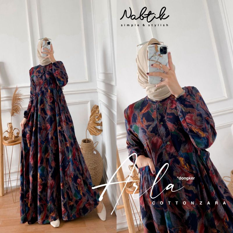 Arla Dress gamis cotton Zara original by Nabtik