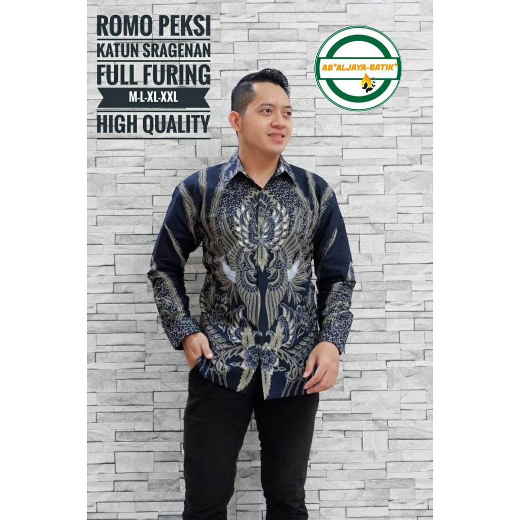 ROMO PEKSI Kemeja Batik Pria Full Furing Katun Sragenan