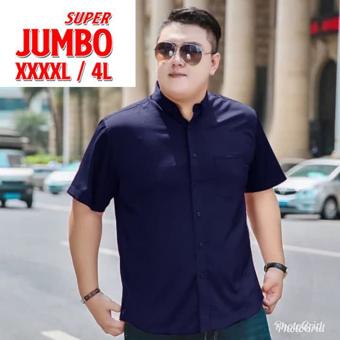 KEMEJA POLOS JUMBO LENGAN PENDEK XXL / XXXL