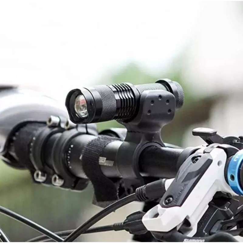 Holder Senter Sepeda 360° Bicycle Light Holder Braket Jepitan Senter