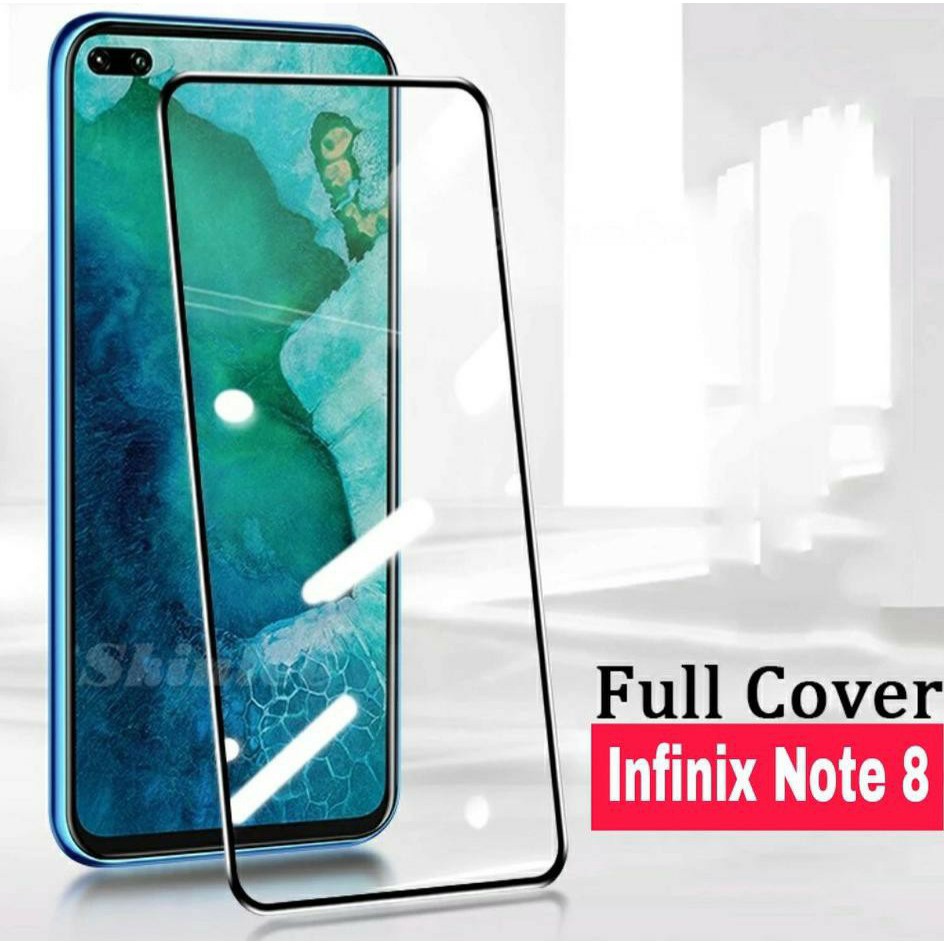 PROMO Paket 3in1 Tempered Glass Full INFINIX NOTE 8 Anti Gores Kamera Belakang Garskin Carbon Skin