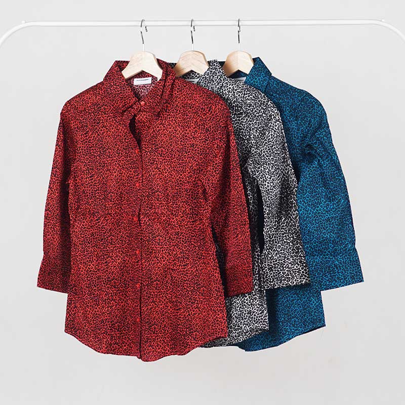 Kemeja Wanita- Leopard Quarter Long Sleeve [CG-NYC 02]-1