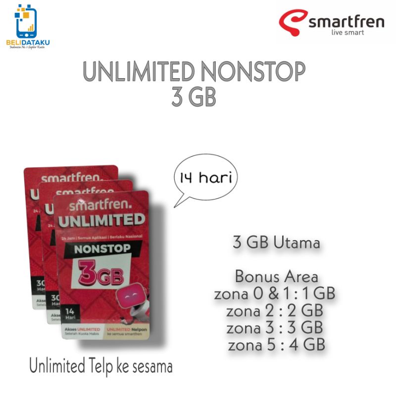 Voucher Data Smartfren Unlimited Nonstop 3 GB