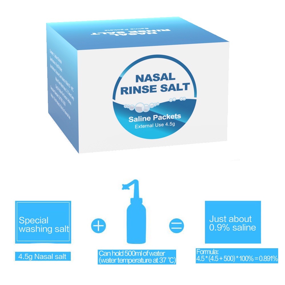 30pcs Nasal Wash cleaning salt Neti Pot 300ml Waterpulse 2.7g