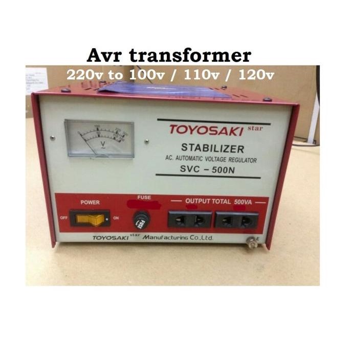 Stavol Stabilizer Avr Transformer 500Watt 220V To 100V 110V 120V Tys - 500W-220V-110V, Toyosaki