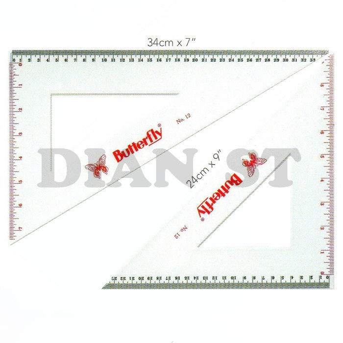 

Buruan Penggaris Segitiga No. 12 Butterfly / Triangle Ruler No.12 - Pc Terbatas