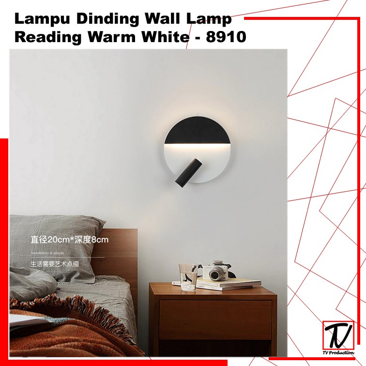 Lampu Dinding Wall Lamp Reading Warm White - Black