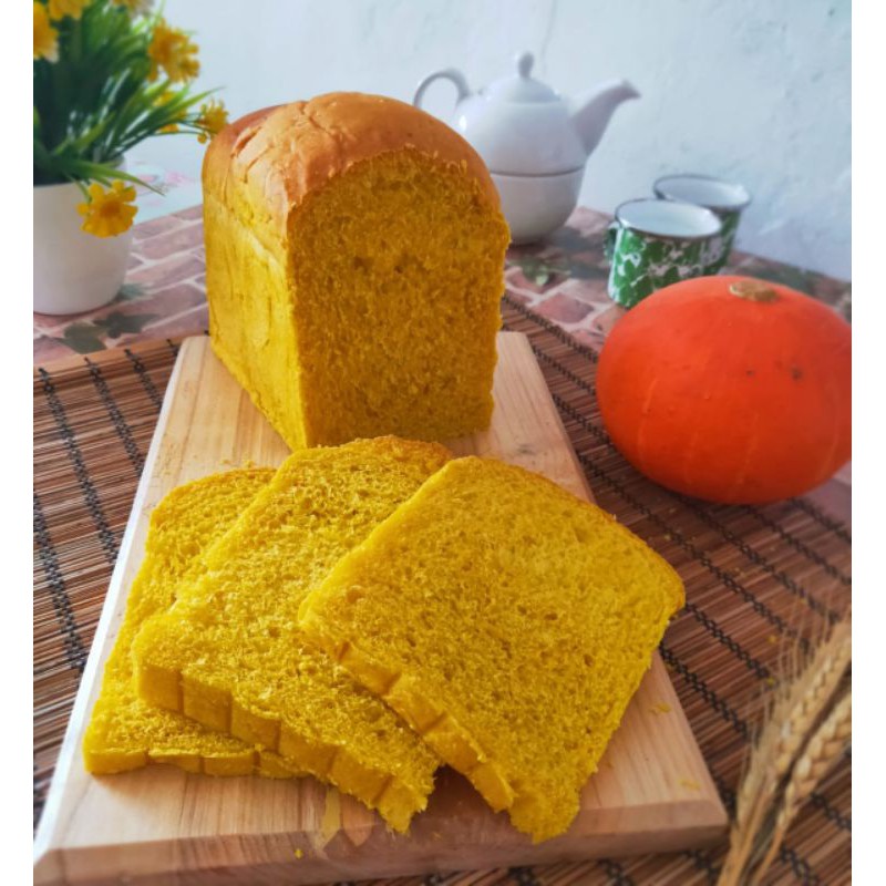 

Roti Labu Pumpkin Bread Vegan Friendly / Roti Tawar Labu Healty Bread