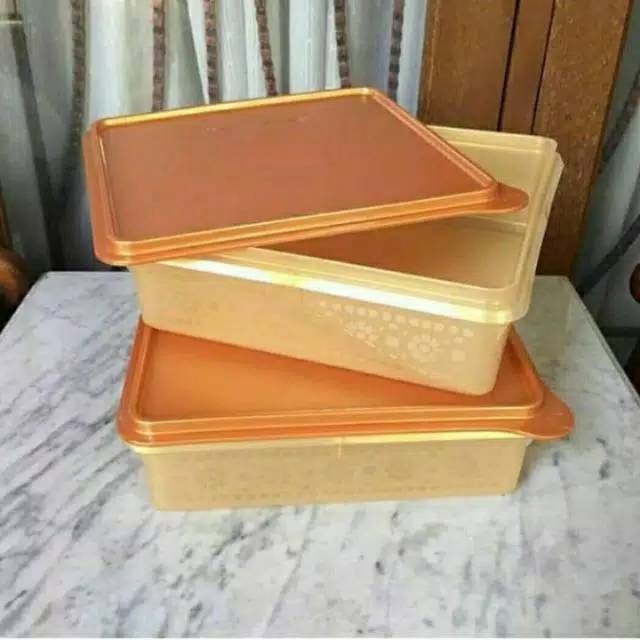 Seal/tutup snack stor tupperware gold