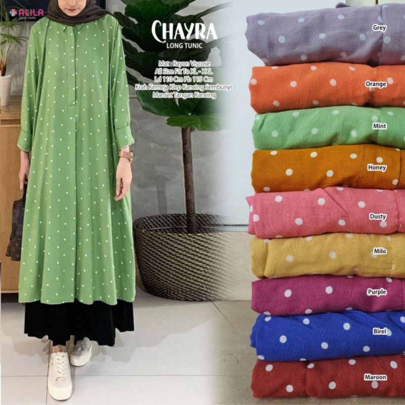 Chayra Long Tunik Rayon Viscose Premium By ALILA/Tunik Rayon Premium Jumbo XXL LD 110/Tunik Rayon Mo