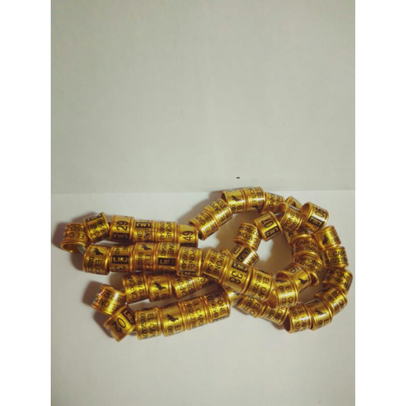 MEWAH.. ring burung puter pelung, ring burung uk 7mm bisa pesan nama DLL. harga /25biji/1set