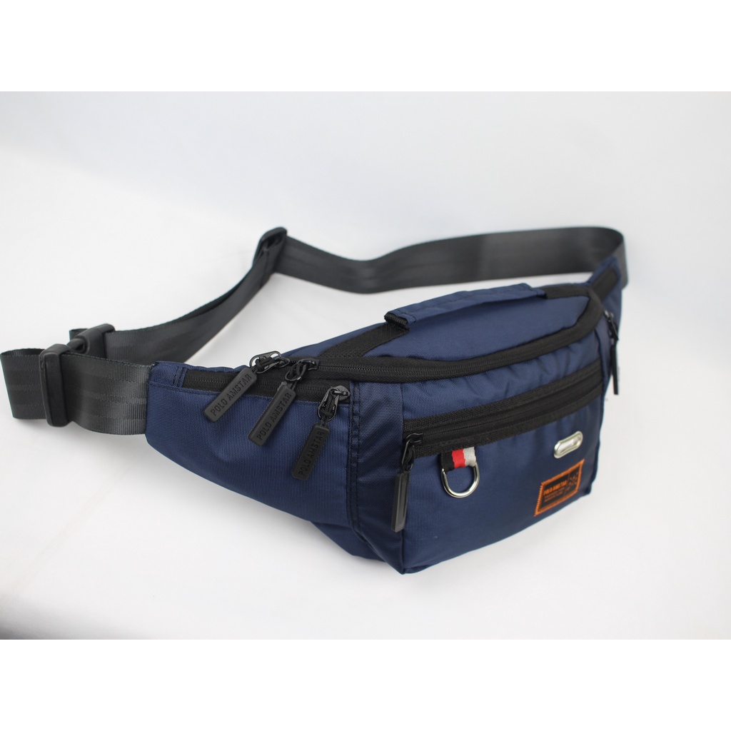 Tas Selempang Pria Polo Amstar Tas Slempang Wanita Pria Extra Organizer Waistbag UNISEX Trendy Tas Selempang Terbaru 2023