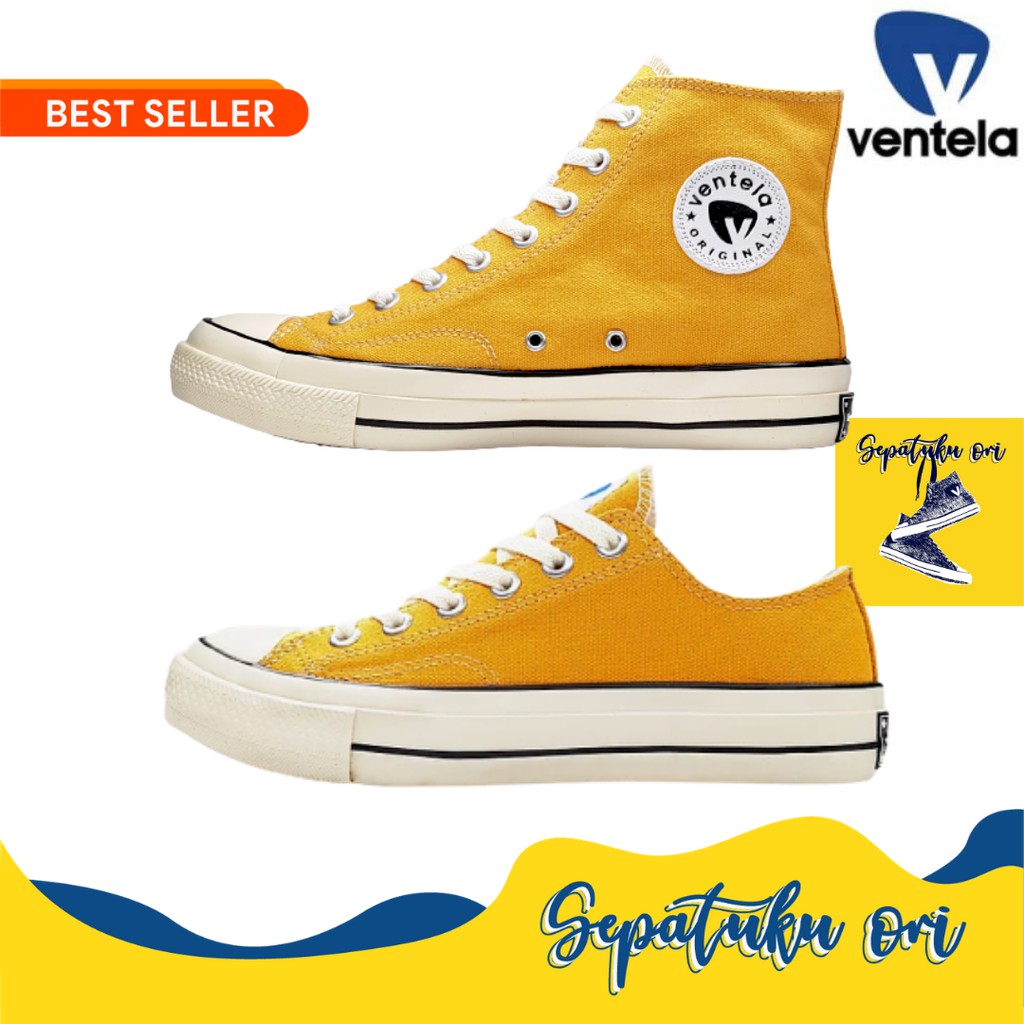 Sepatu Sneakers Pria Wanita Ventela BTS 70s High Low Dark Yellow ( Kuning ) Original