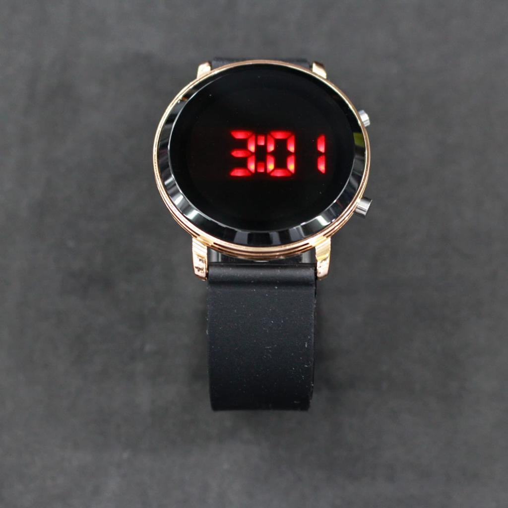 Jam Tangan LED Pria Wanita Unisex Original Bulat Rubber Strap Model Korea