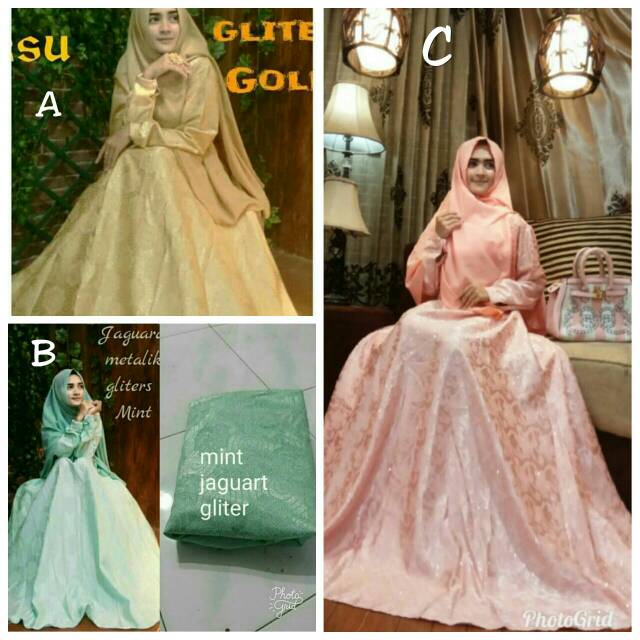 Gamis Pesta Mewah Bahan Jaguar Shopee Indonesia