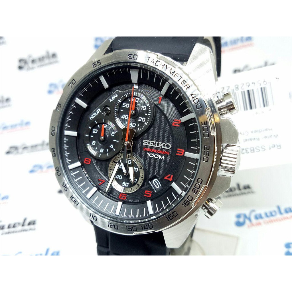 Seiko Quartz SSB325P1 Chronograph Black Dial - Jam Tangan Pria SSB325