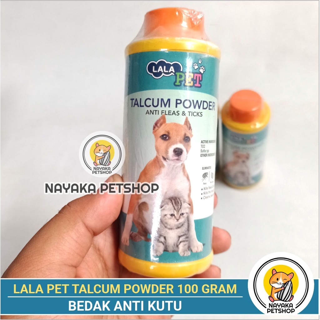 Lala Pet Talcum Powder 100 gr Bedak Kutu Kucing Hamster Anti Tick Flea Anjing Lalapet