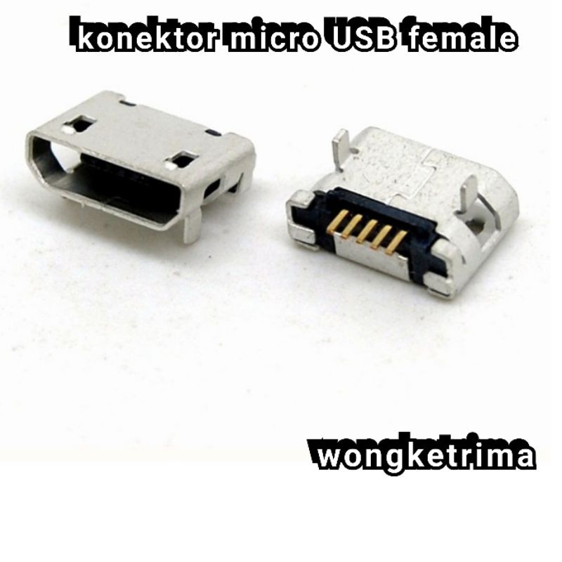 Soket micro USB kosong tipe betina - micro USB socket female MK5P SMD konektor 5 pin