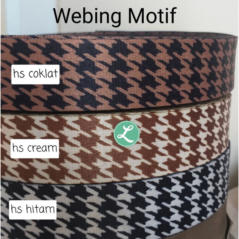 WEBBING MOTIF 4 CM / BAHAN TALI TAS (TANPA KAITAN)