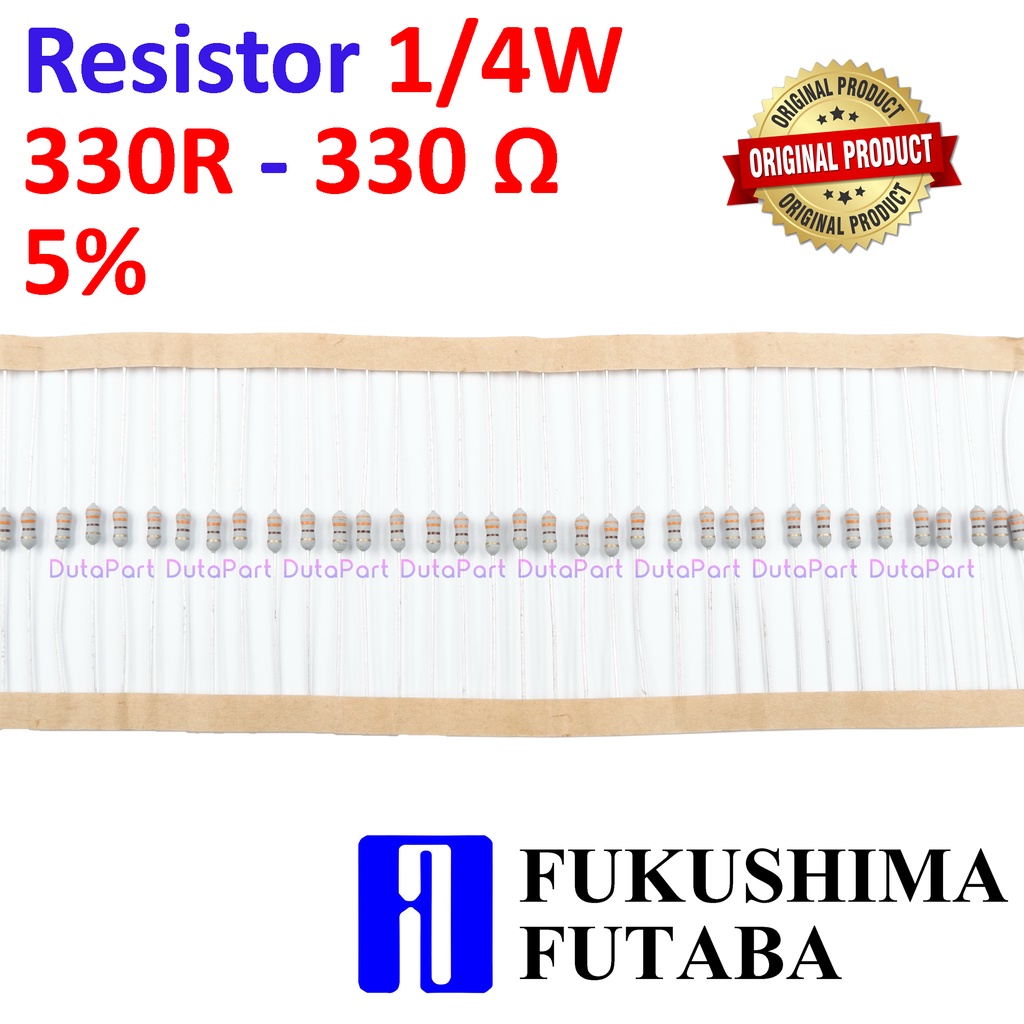 Resistor 330R Ohm 1/4 Watt 5% ORIGINAL FUTABA 1/4W 330 R HIGH QUALITY