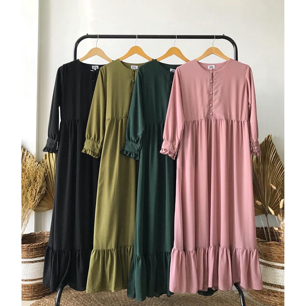 Sofia Maxy l Dress Muslim Polos Gamis Remaja Terpopuler