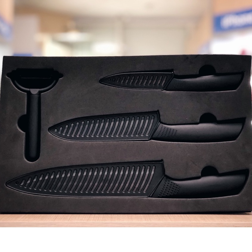 Huohou Knife 4in1 Set Bahan Keramik - 4 pcs Pisau Dapur + Parutan Buah