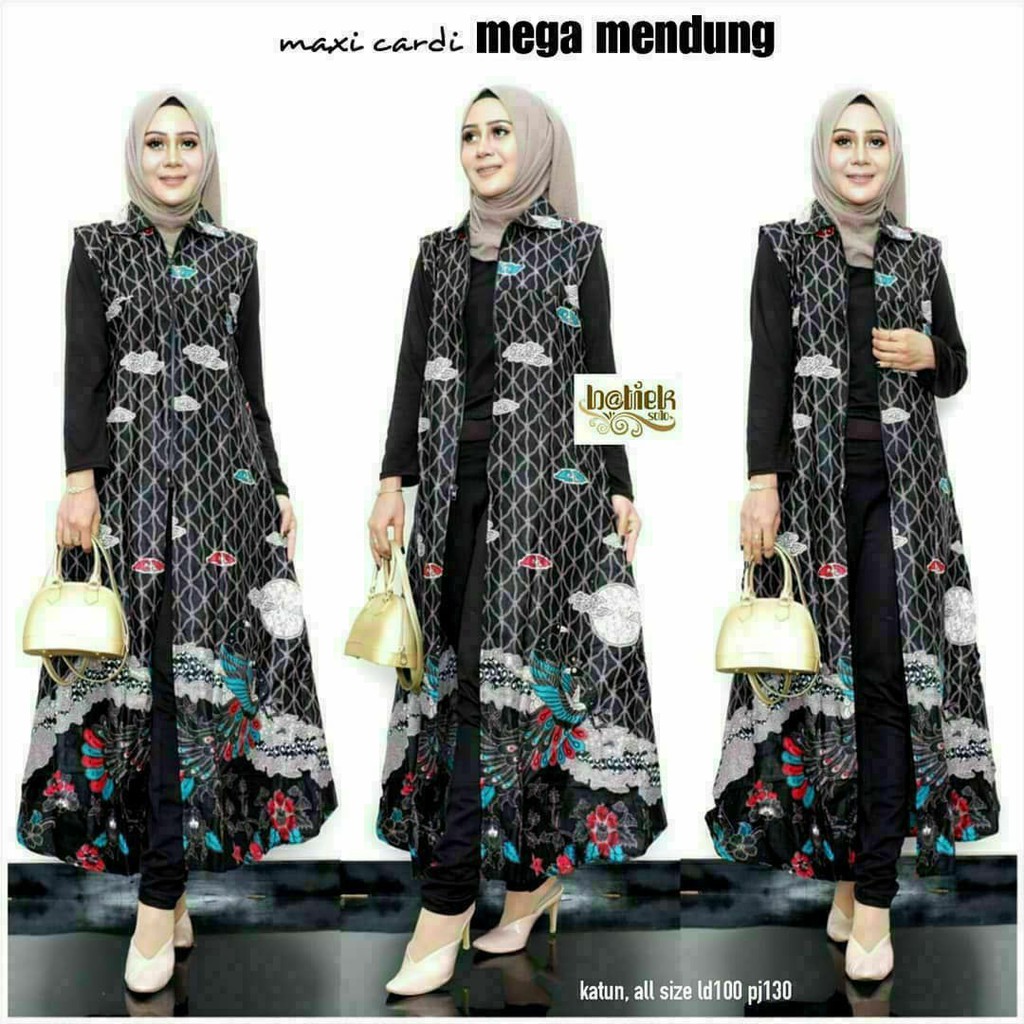 Long cardy/outerwear/cardigan batik katun premium motif mega angsa ukuran M - XXXL