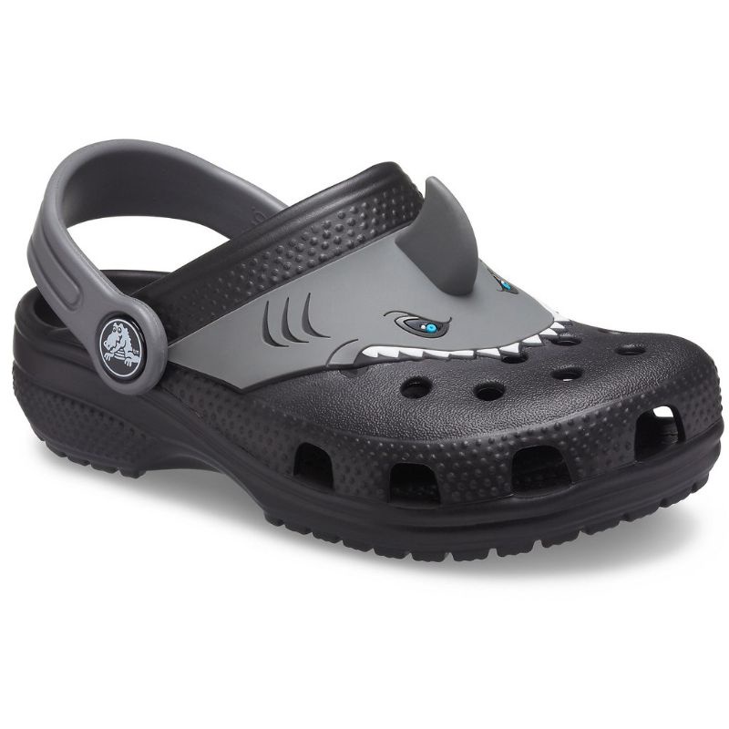 NEW!! CROCS FUN LAB SHARK BLACK TANDUK CLOG / CROCS SHARK / CROCS HIU