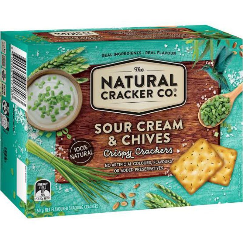 

The Natural Cracker Co Sour cream & chives crackers 160gr