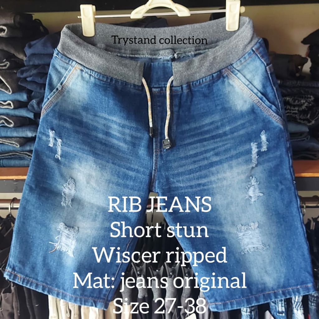 CELANA PENDEK RIB  RIPPED (VRZ) M-YU