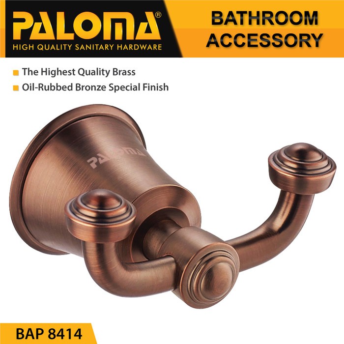 PALOMA BAP 8414 Kapstok Gantungan Baju Handuk Rak Hanger Mandi 2 Kait