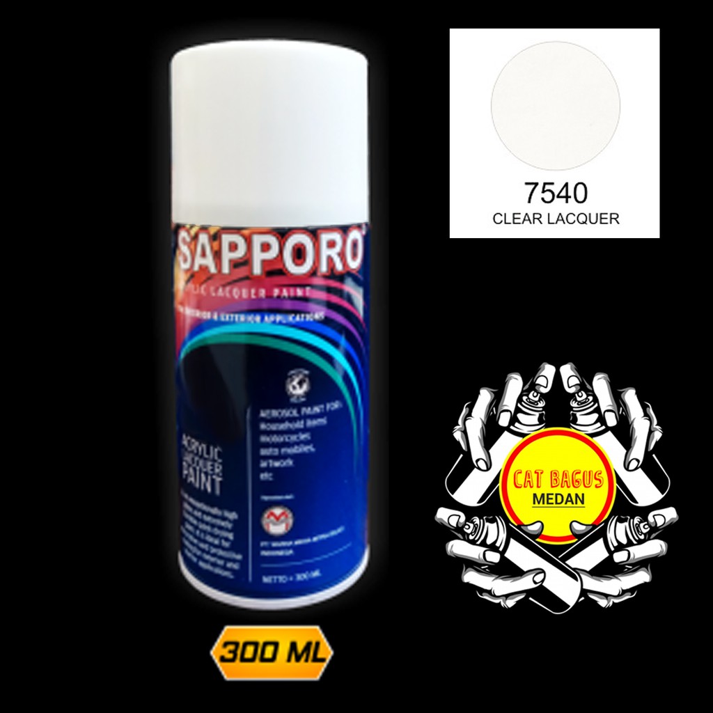 Jual Sapporo Clear Gloss Lacquer Mengkilap Cat Semprot Ml Cat Motor Aerosol Pylox