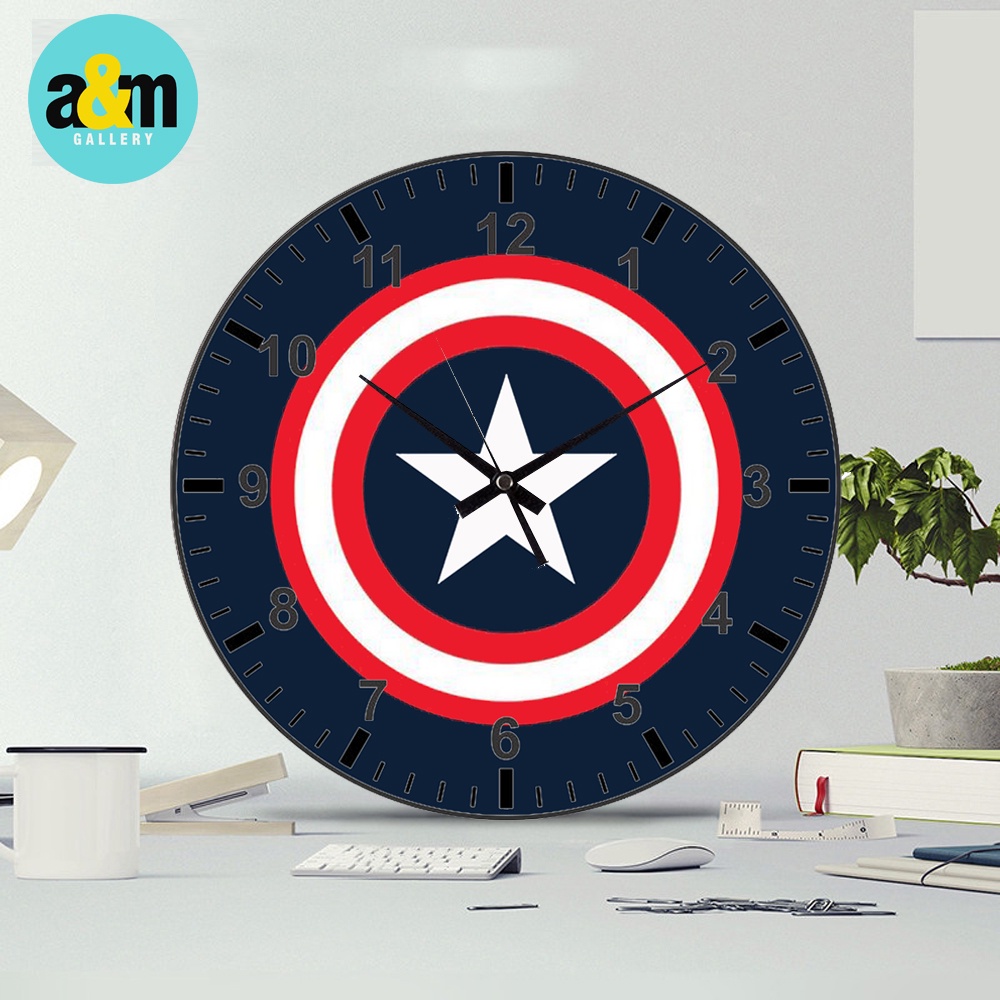 Jam Dinding Kayu LOGO SUPERHERO I Jam Dinding SUPERHERO - A&amp;M