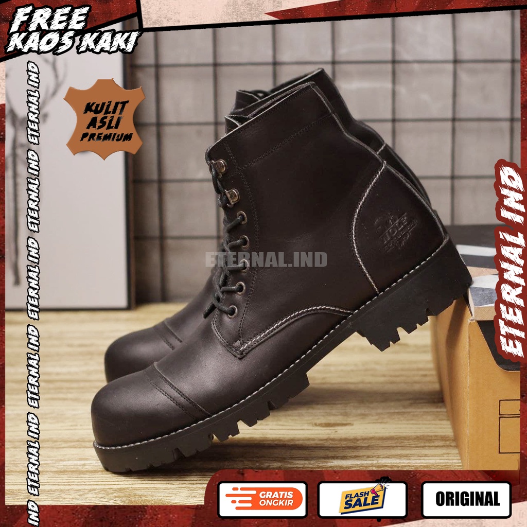 ETERNAL x Sepatu Boots Pria Klasic Clasic Kulit Asli WLF