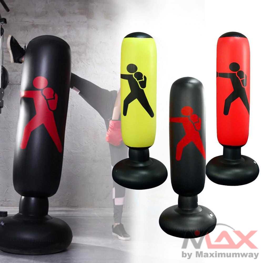 Samsak tiup Jusenda punching ball samsak tinju 160 Cm mma boxing samsak tinju samsak beladiri Jusenda Vertical Punching Bag Tiang Samsak Inflatable 1.6M - DS0096 Warna Hitam