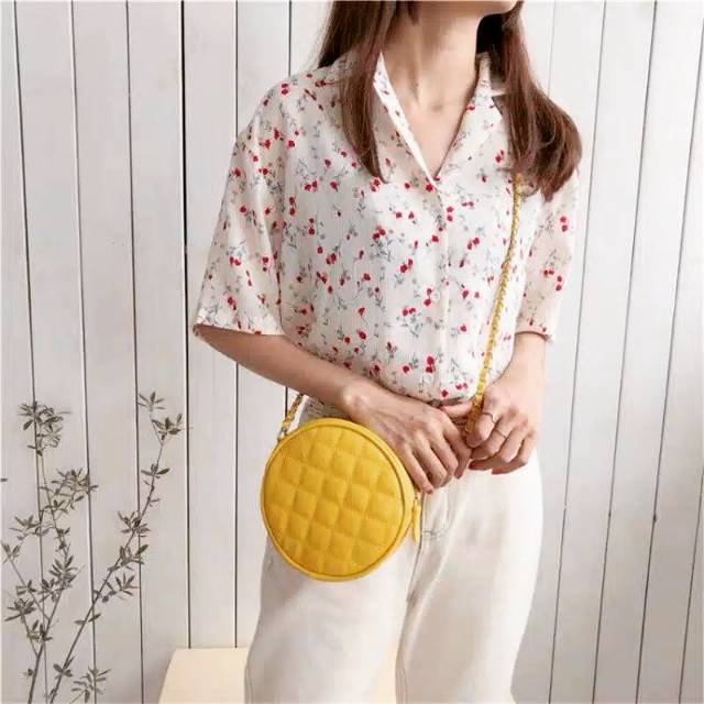 TAS SHALSA BERYL - Tas selempang wanita bulat - tas batam  kualitas import