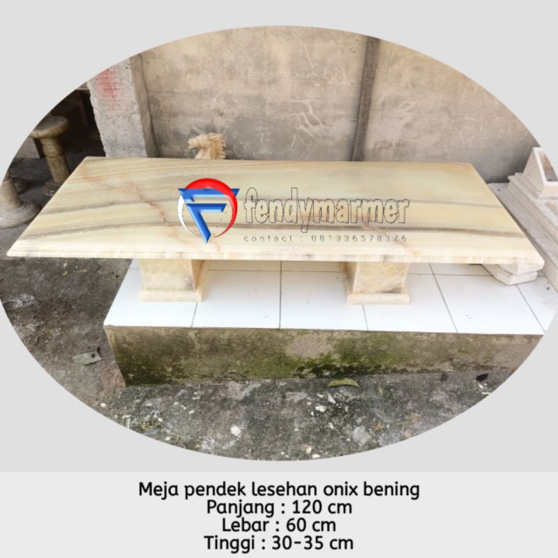 Meja pendek/meja tamu lesehan full onix bening glossy 120x60