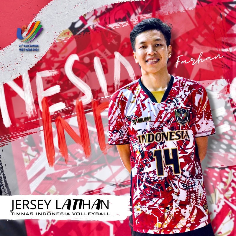JERSEY INDONESIA VOLLEYBALL TEAM - RED IN WHITE