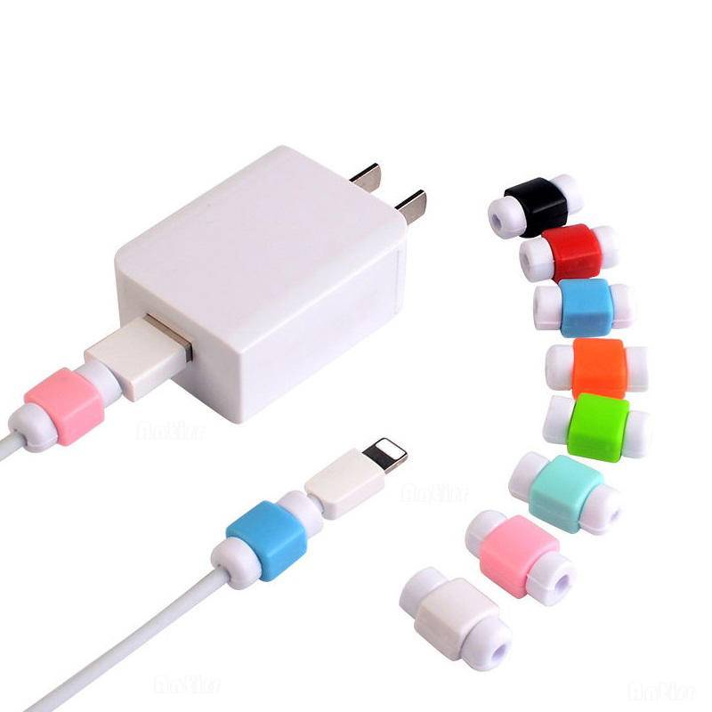 Cover Pelindung Kabel Data / Charger / Earphone Warna Acak Untuk iPhone